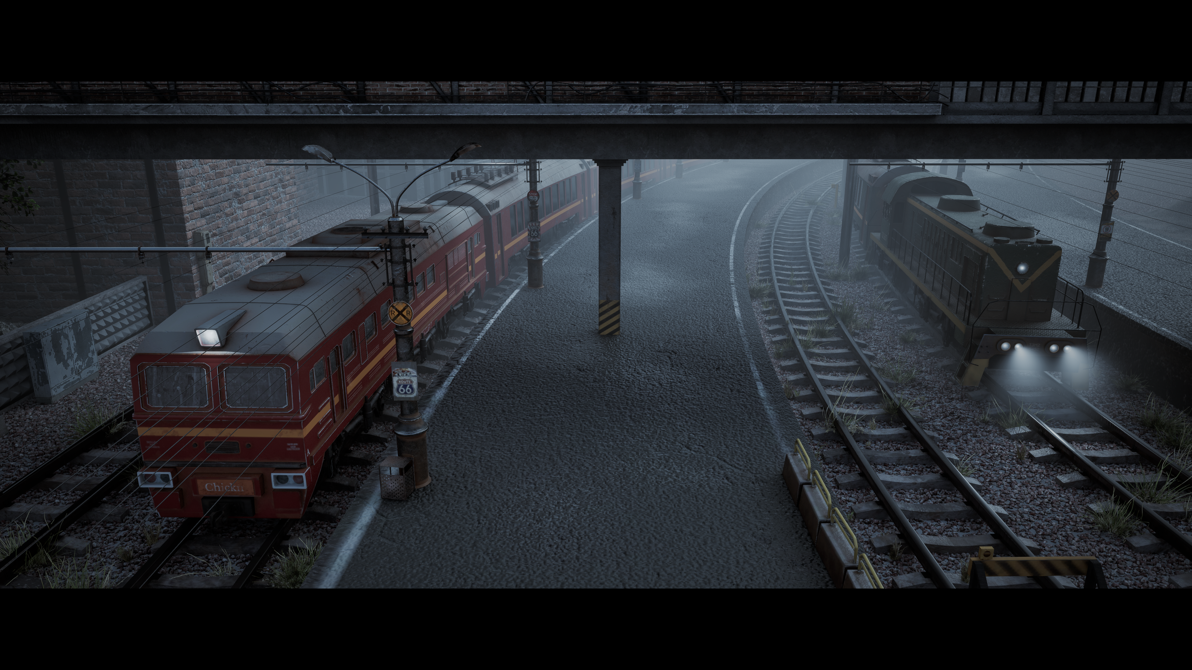 Train 3d renders