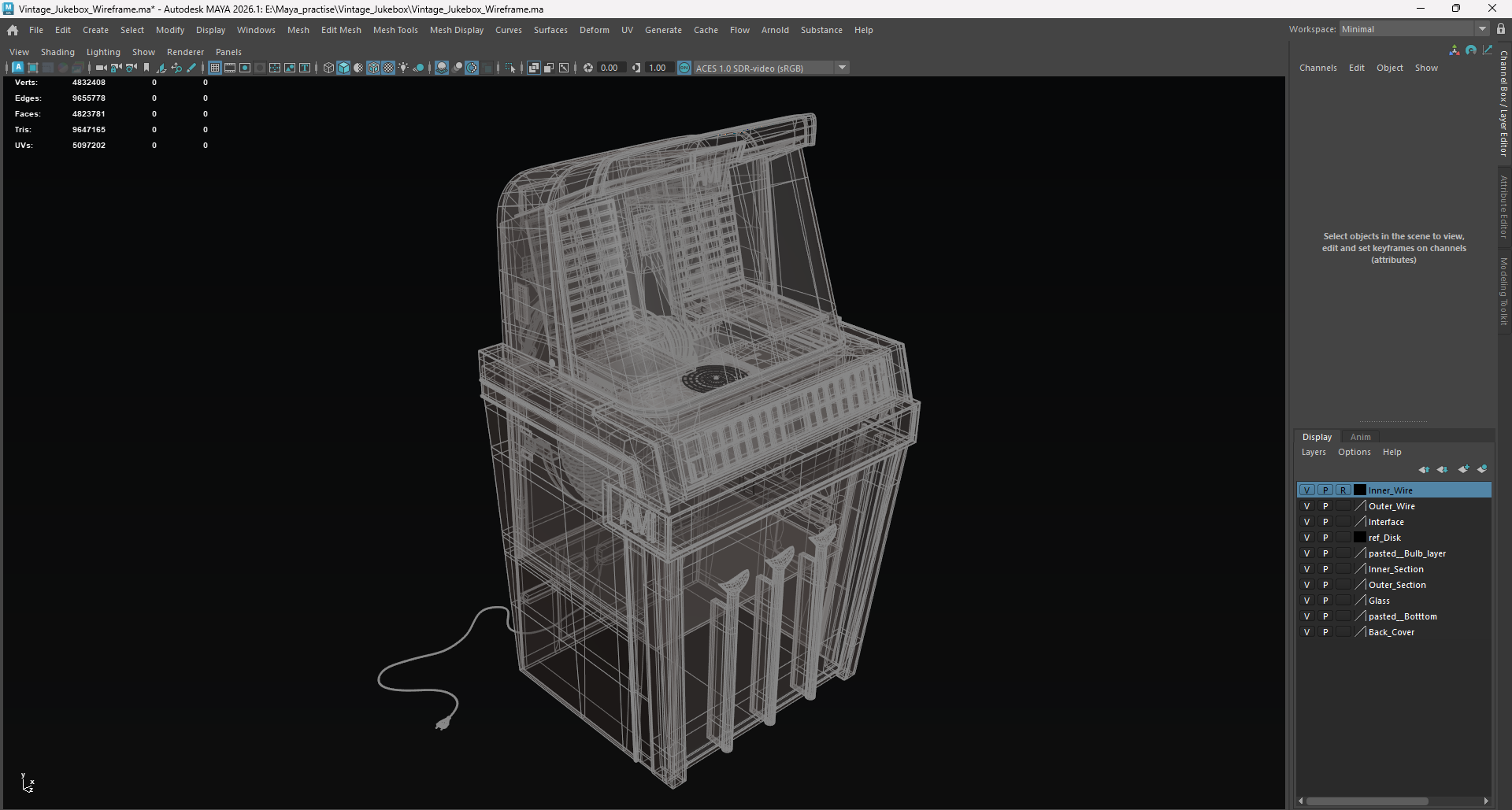 Ami vintage Jukebox 3d Model view