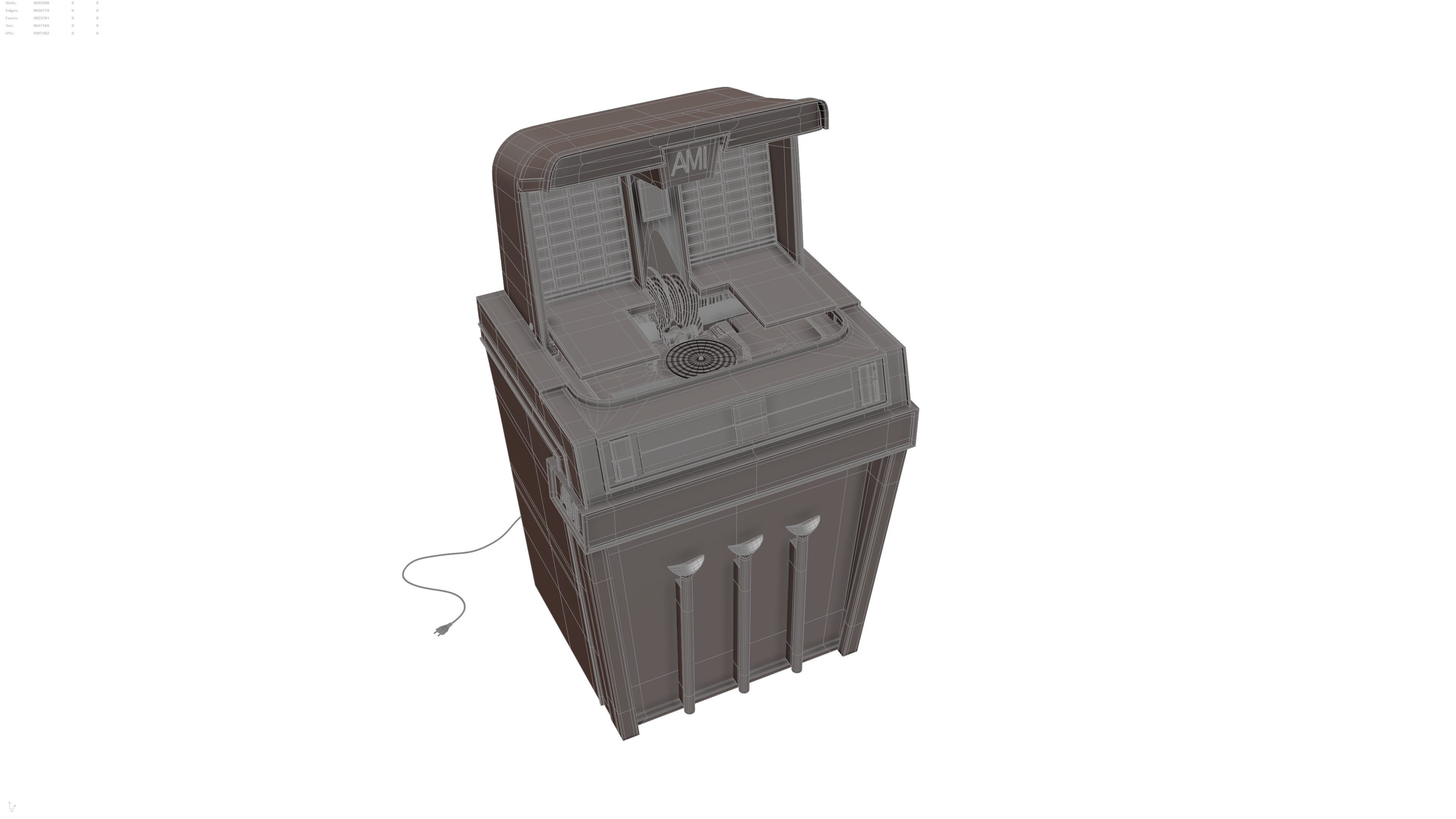 Ami vintage Jukebox wireframe view